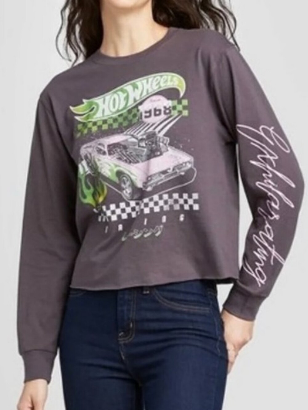 Hot Wheels Long Sleeve Crop Top
